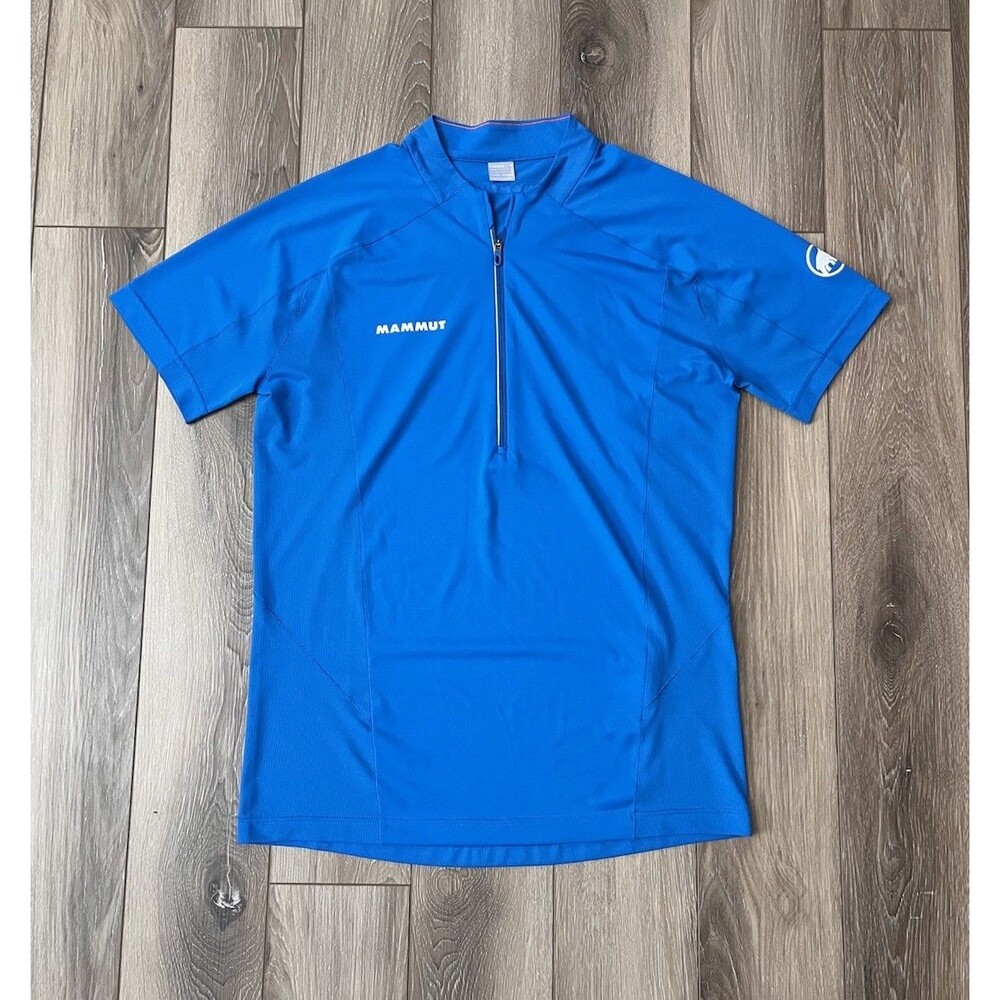 Mammut Ducan FL 1/2 Zip Blue T-Shirt Men’s Sz Small Lightweight Performance